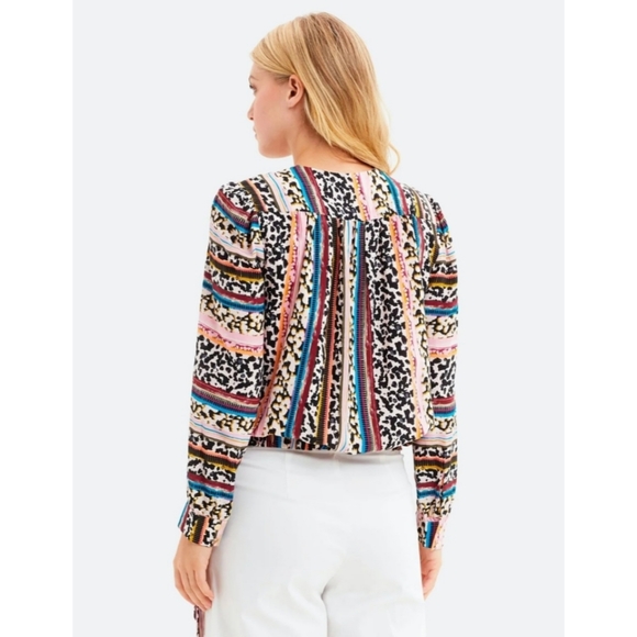 Marie Oliver Silk Faux Wrap Top - Picture 3 of 12